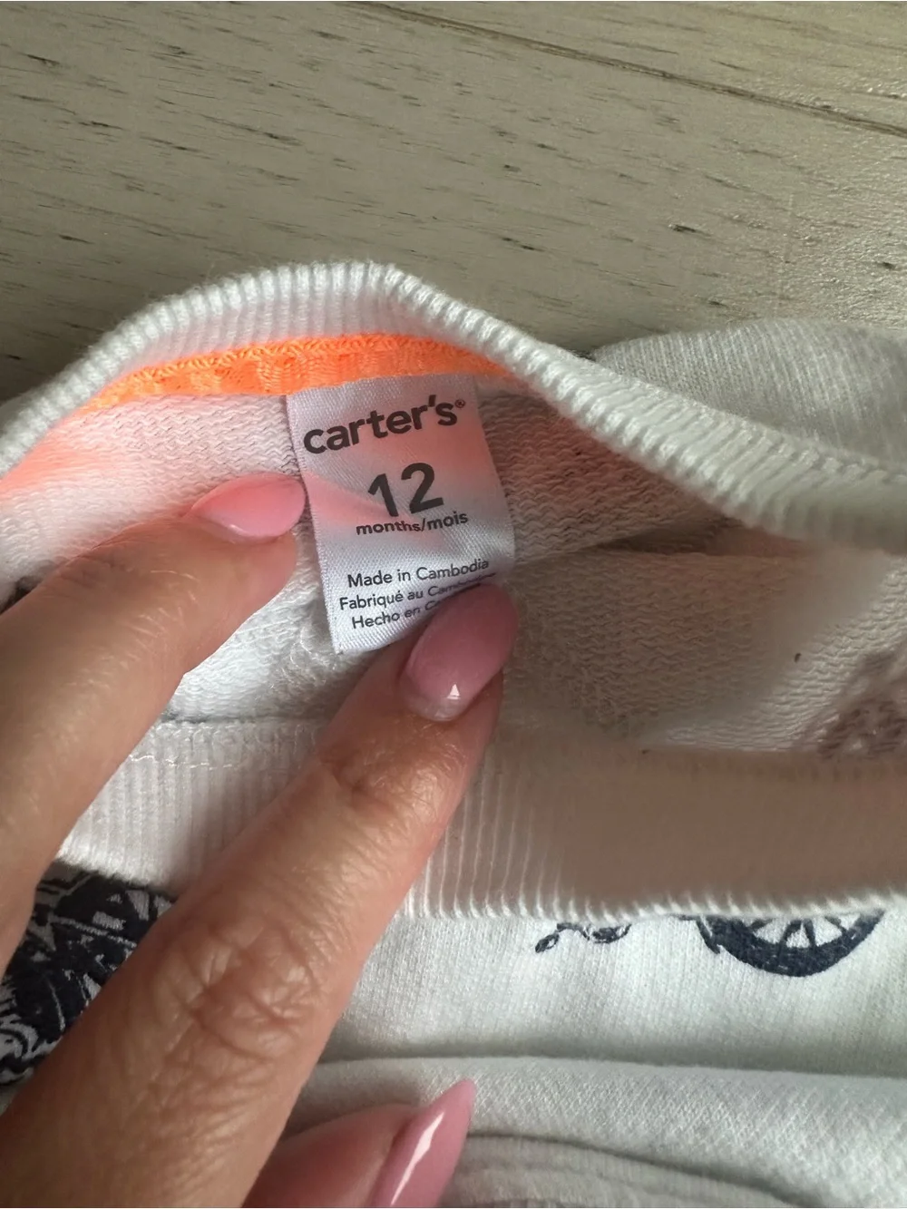 Carter's White Sweatshirt with Navy Motorcycle Print